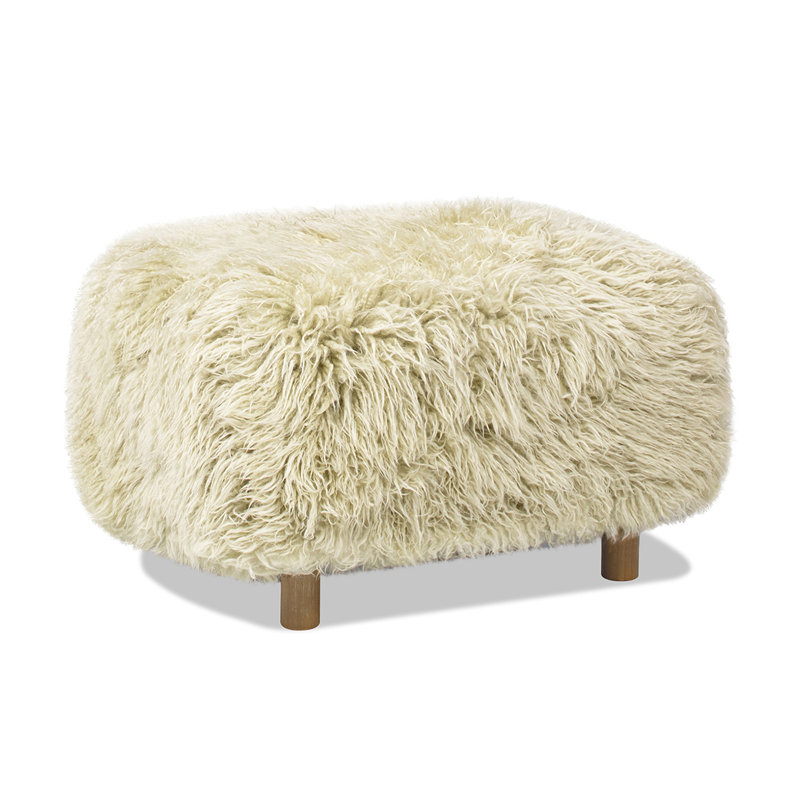 Repose-pieds rectangulaire en peau de mouton 24,5 po Enchante