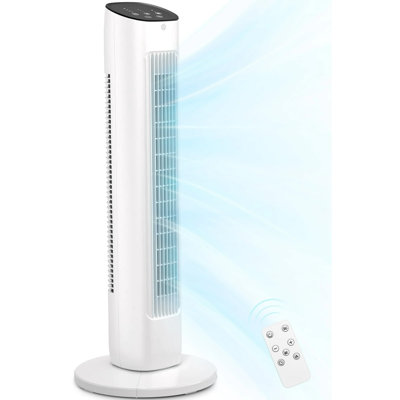 Tower Fan For Bedroom, 85° Oscillating Fans With 3 Speeds, 15H Timer, Portable 30", Normal/Natural/Sleep 3 Modes