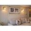 Brazell 1-Light Dimmable Antique Brass Armed Sconce Alabaster Style Glass