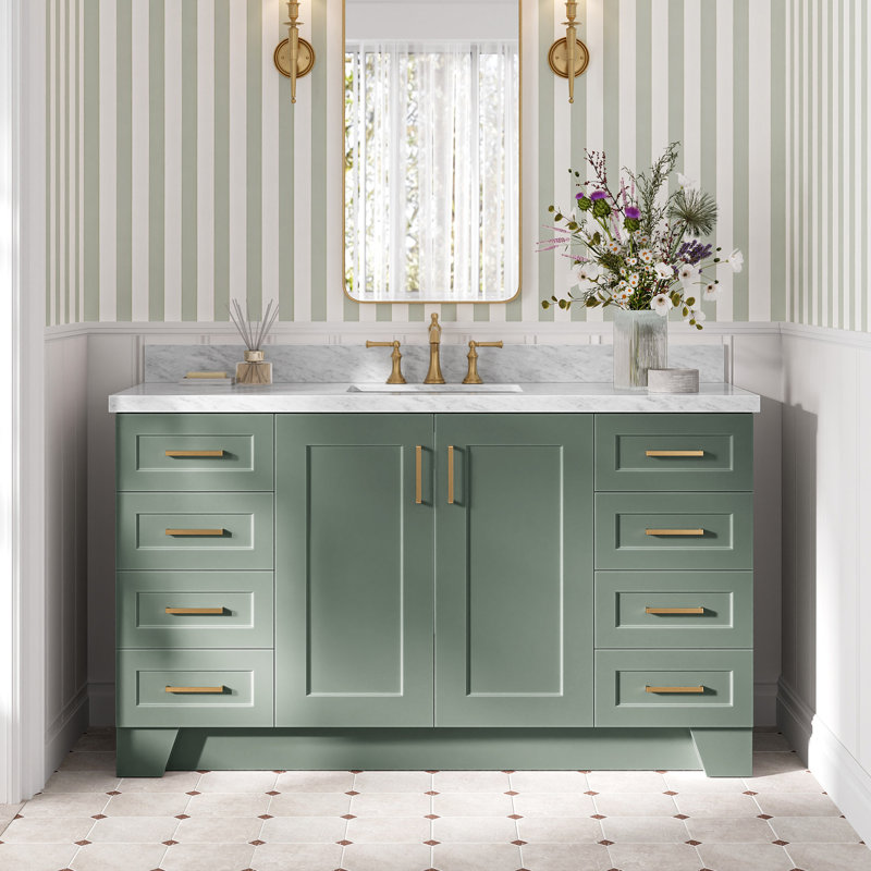 ARIEL TAYLOR 61 IN RECTANGLE SINK VANITY, Rectangle, Vintage Green