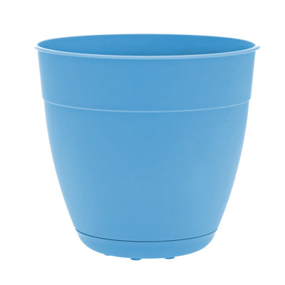 Jardinière intérieure / extérieure en plastique recyclé Dayton avec soucoupe attachée