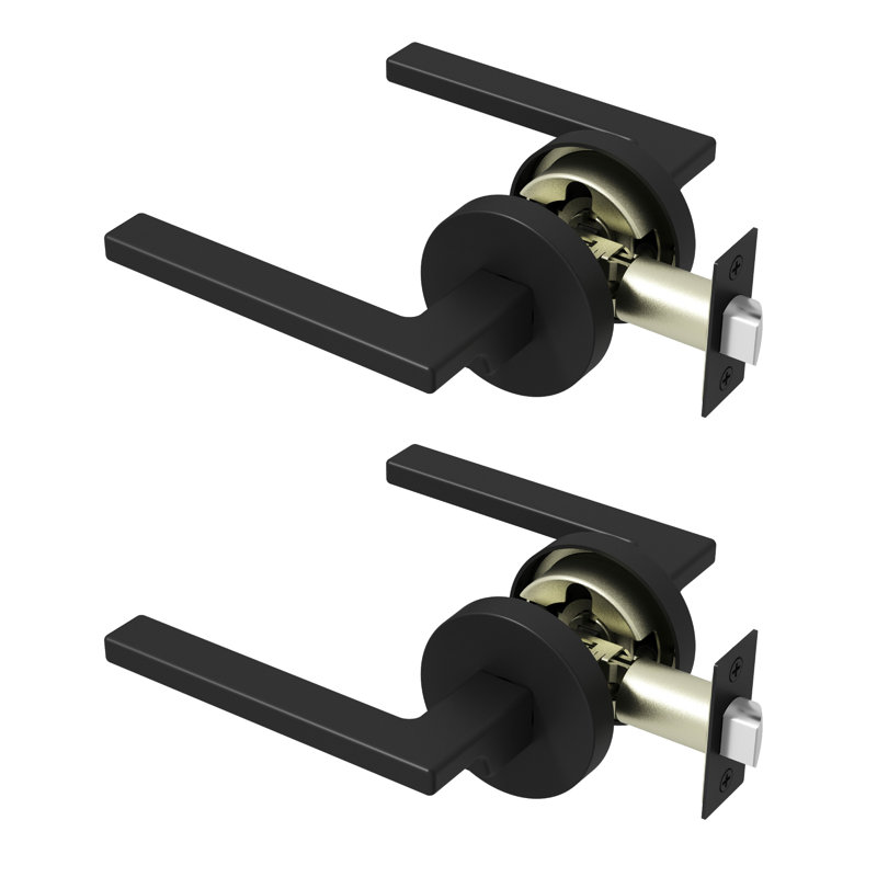  Dune Passage Door Lever Modern Concealed Design For (Hall & Closet) – Sleek Minimalist Style in Matte Black, Matte Black