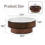 Table basse ronde cannelée 31,5 po avec rangement et plateau en marbre blanc-131257985