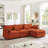Modular Chenille Sectional Sofa with Ottoman-830756759-830756757