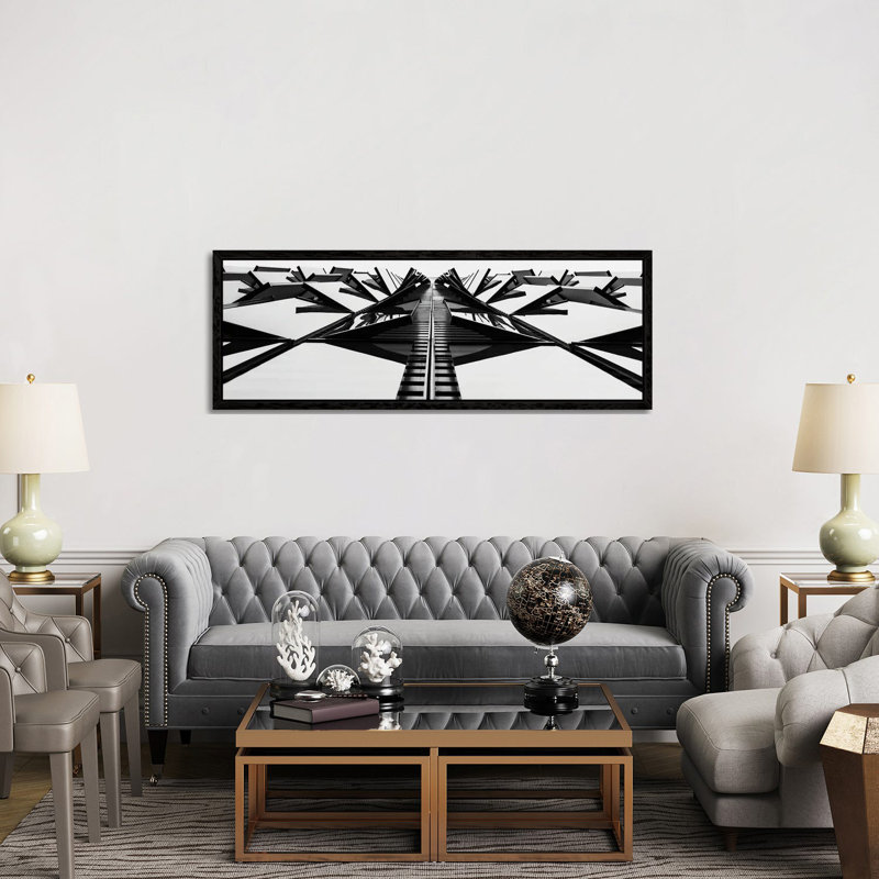 Scraper Look Up by David Gardiner - Panoramic Gallery-Wrapped Canvas Giclée on Canvas, Black Framed, 30.48 cm H x 91.44 cm W
