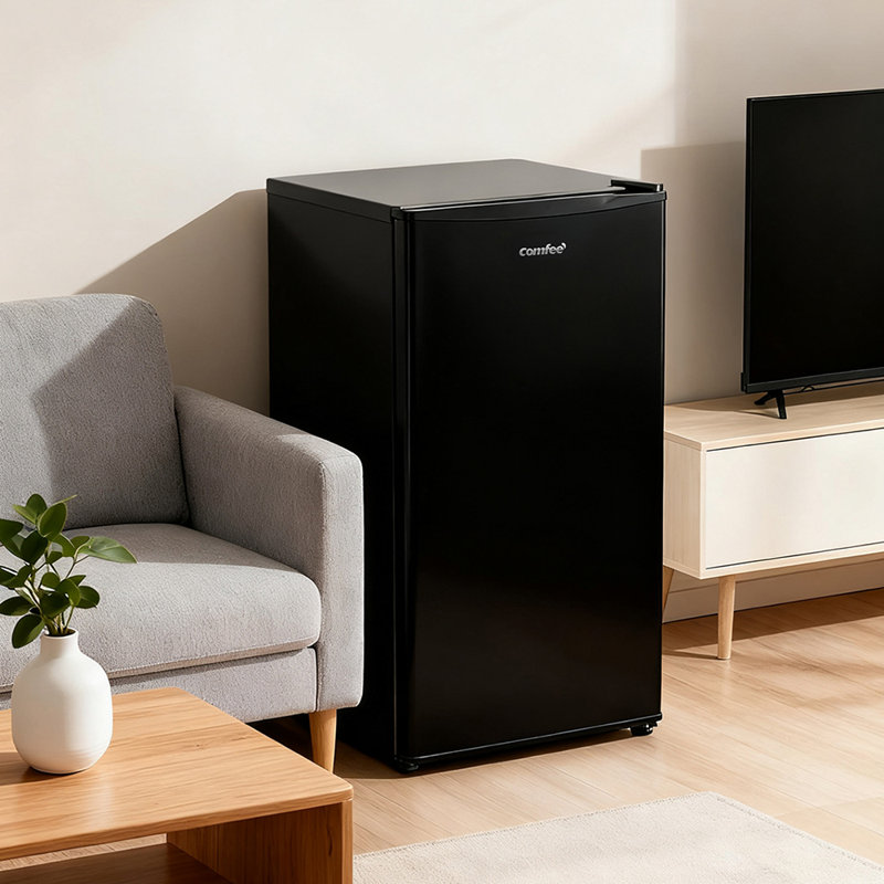 Living And Home 0.09m³ L Mini Fridge with Freezer, Black