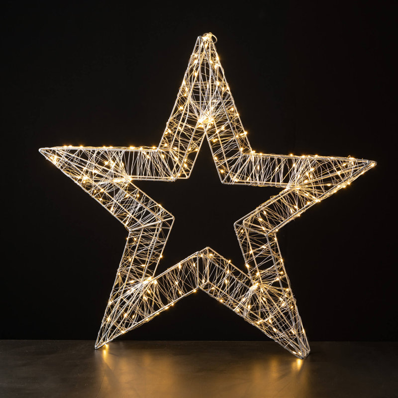 Grande étoile de Noël argentée 32 po