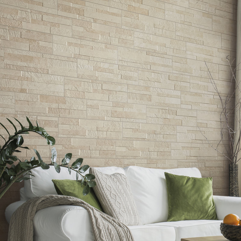 Tiffany 6" x 24" Ledger Panel Porcelain Wall Tile, Beige