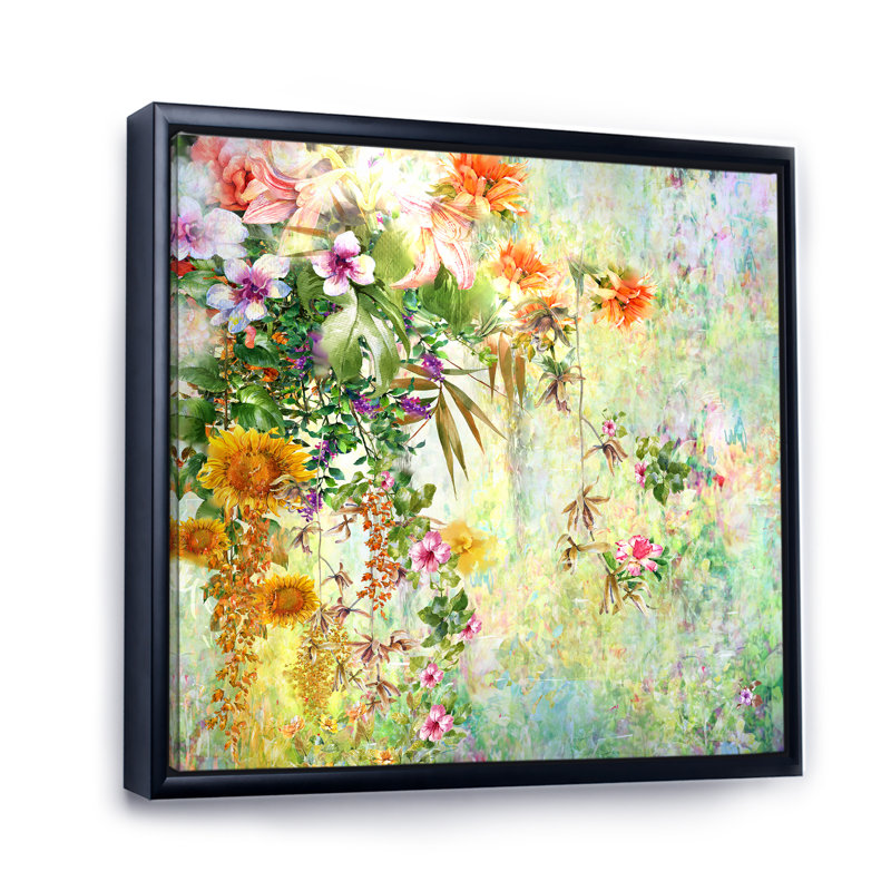 «Modern Yellow and Green Summer Garden», reproduction de cadre photo sur toile, H 30 po x l 30 po x P 1 po