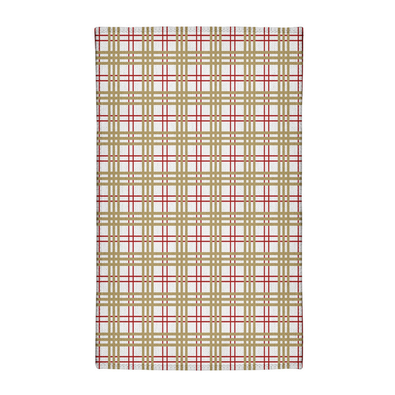 Tapis beige / blanc à carreaux, Rectangle 4 pi x 6 pi