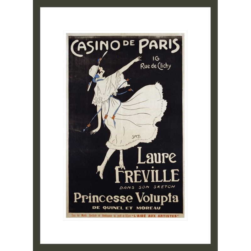 Affiche du casino de Paris Laure Freville par Inconnu, impression giclée encadrée, H 21,75 po x l 16 po