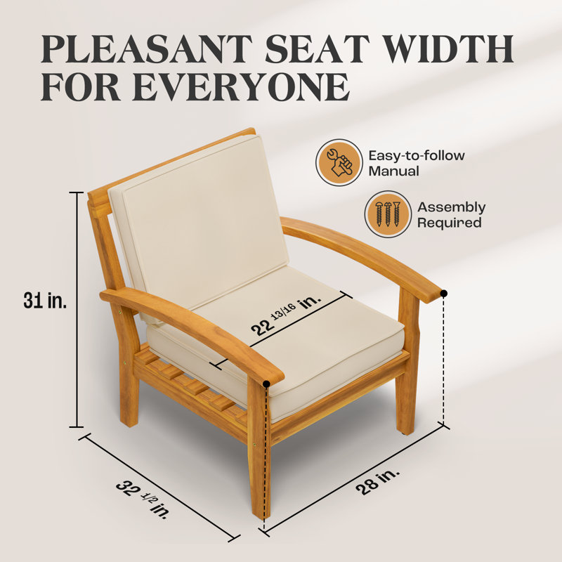 Laurent Acacia Outdoor Lounge Chair - Set of 2