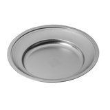 Original Vintage Round Plate with Reinforced Edges 10.63" - 12 Pieces - Stainless Steel