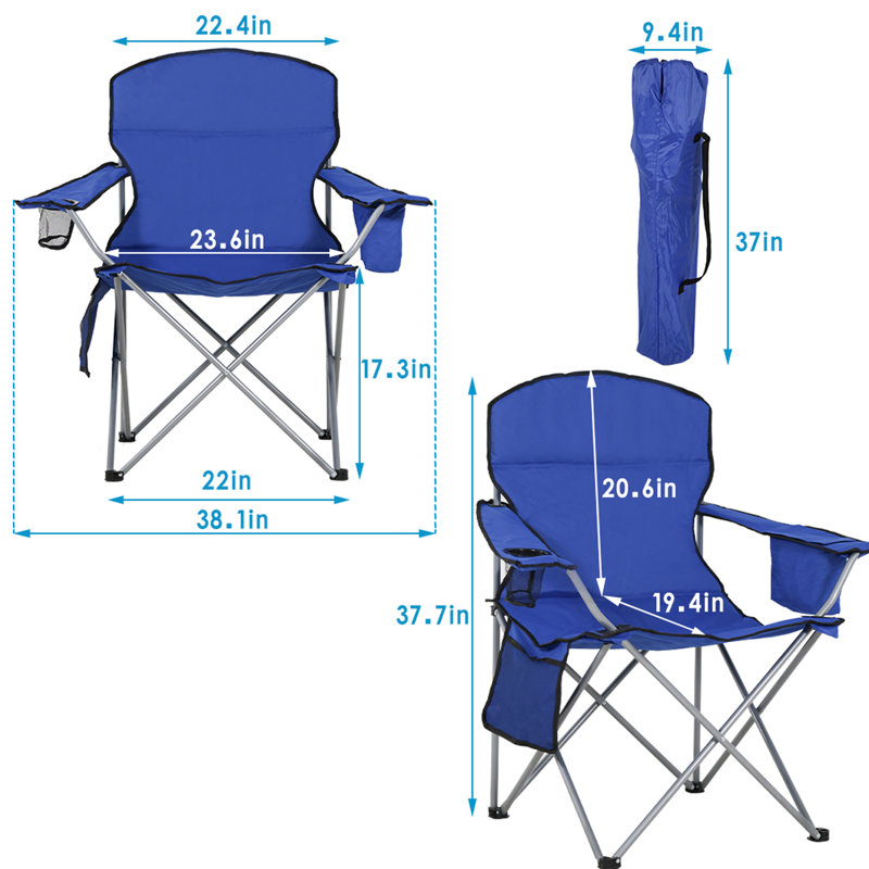Chaise de camping pliante Dallan, Bleu