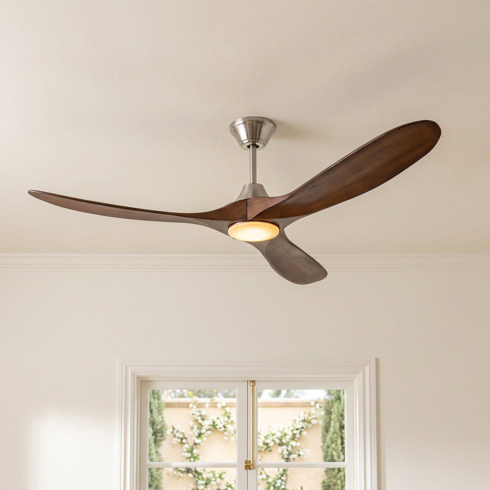 Ceiling Fan with LED Light Kit, 52 inches, Matte White with White Blades