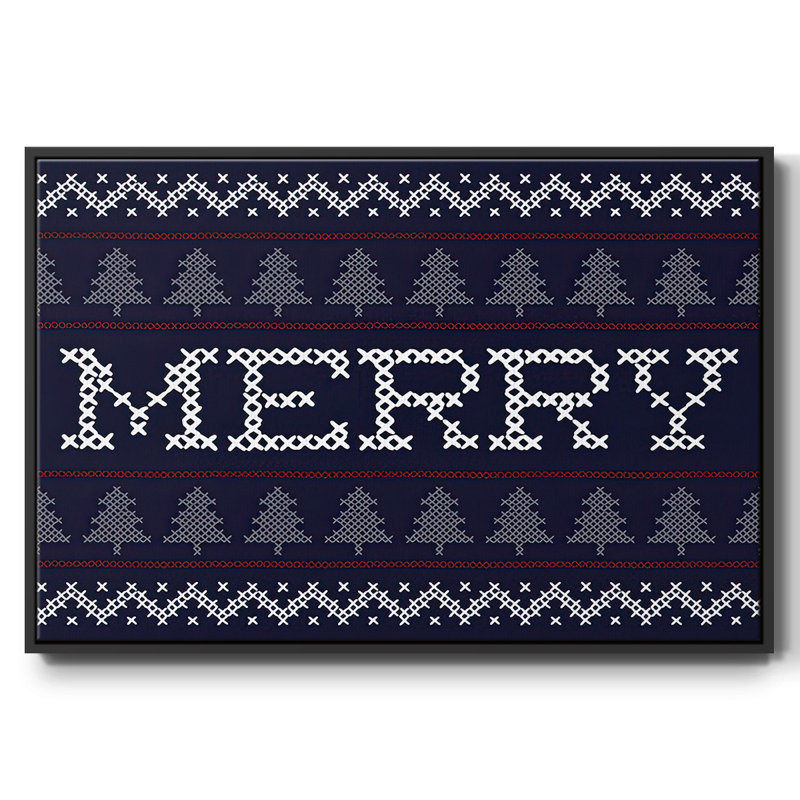 " Merry Sweater ", Black, 17" H x 25" W x 1.5" D