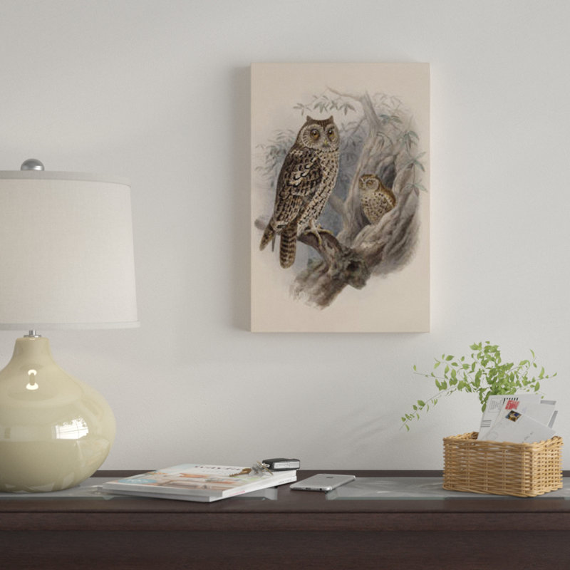 «Tree Owls, 1902», impression sur toile, H 18 po x l 12 po x P 1,5 po, Toile tendue, Pas de tapis