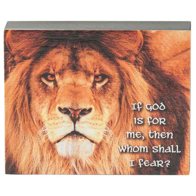 Plaque décorative Brenette Lion If God Is for Me