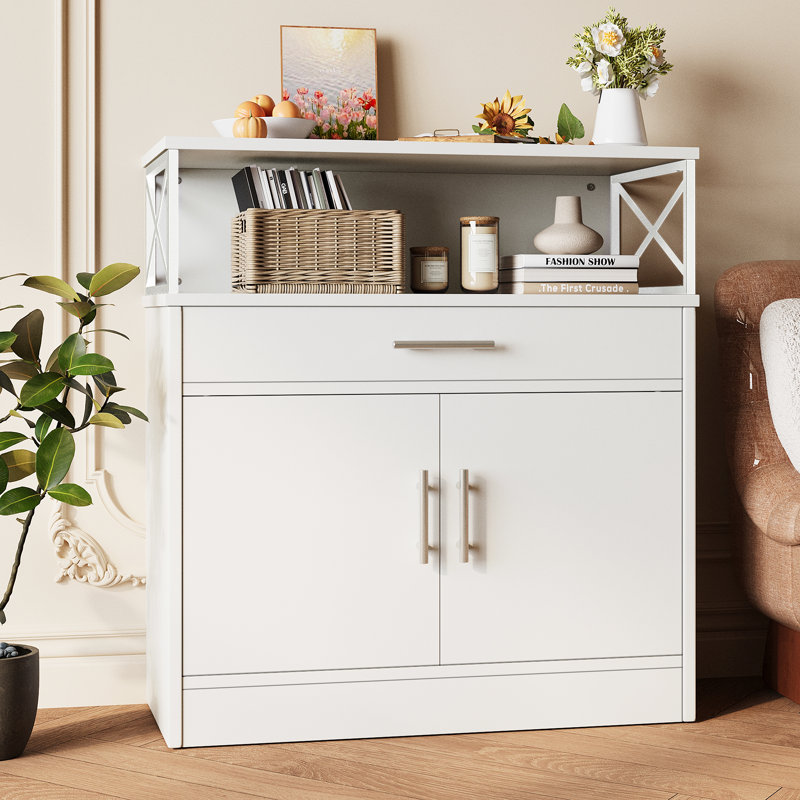 Abriah 31.4" Wide Sideboard Buffet Cabinet, Beige