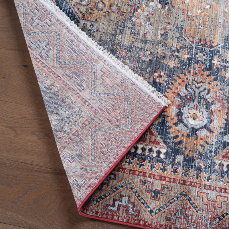 Finnuala Soft Power-Loomed Oriental Area Rug with Distressed Medallion by Jaipur Living, Rectangle 8' x 10'6"