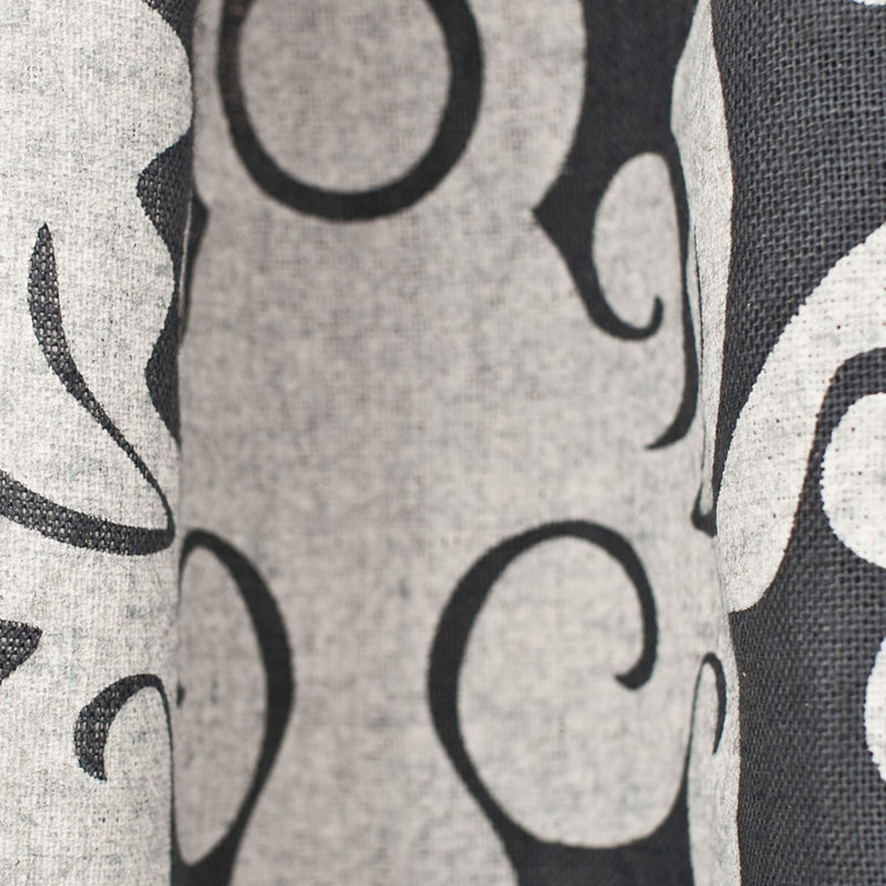 Jute Damask Room Darkening Rod Pocket Single Curtain Panel, 54" W x 84" L, Slate Gray / Pearlized Ivory