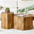 Modern Minimalist Set of Two Hexagonal Wood-Grain  Coffee Tables