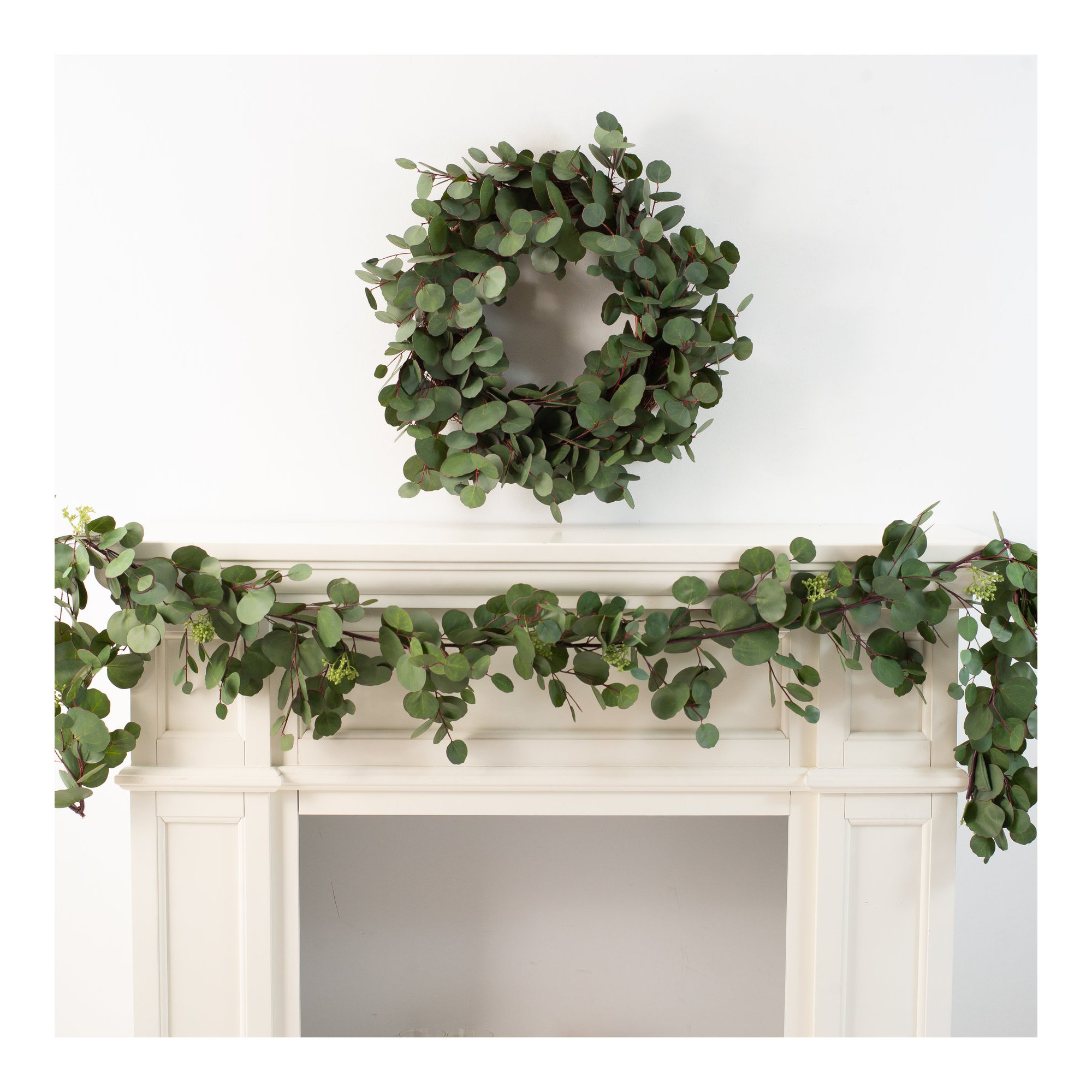 Green Faux Eucalyptus Garland, 4' L