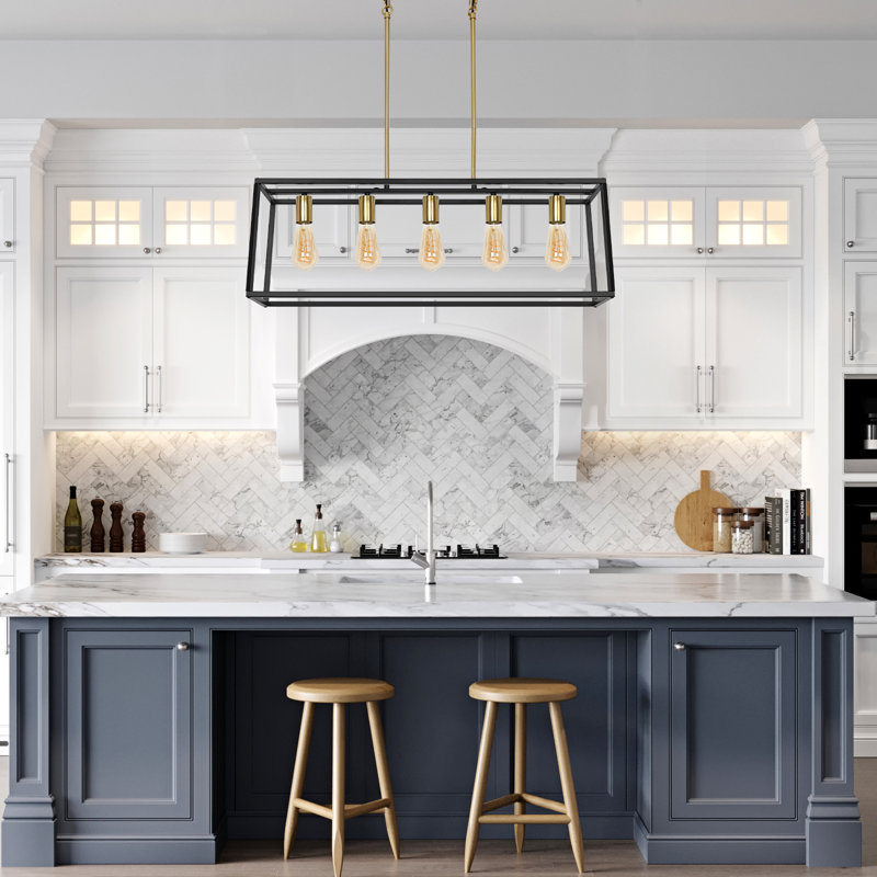 Everly Quinn Krisily 5 - Light Dimmable Kitchen Island Square ...
