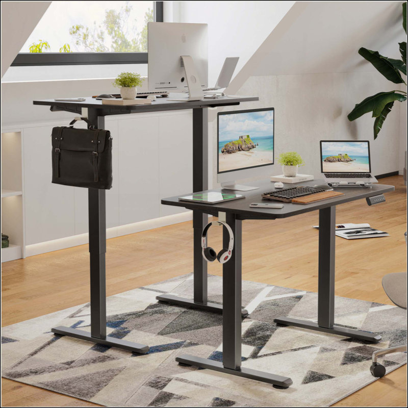 Bureau de travail électrique à hauteur réglable, H 45 po x l 40,55 po x P 24 po, Noir