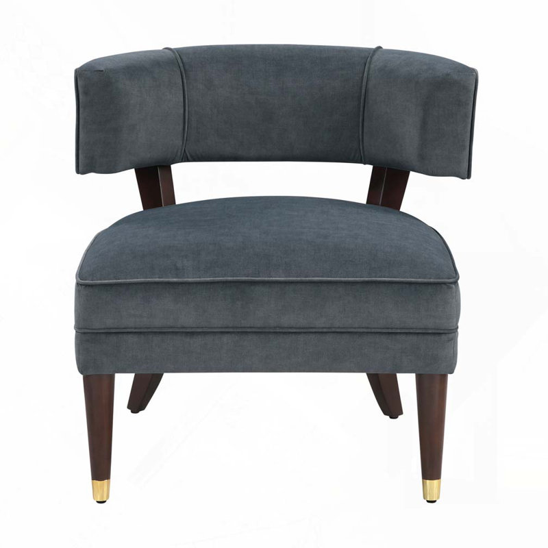 Fauteuil d'appoint en velours gris foncé