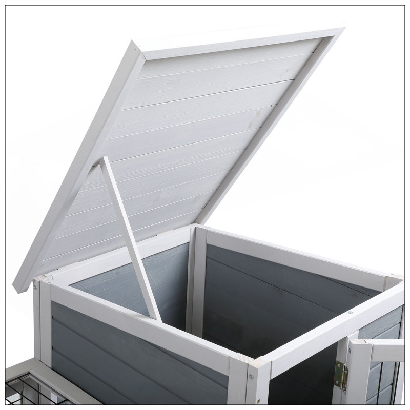 Cage à lapin spacieuse en bois avec ventilation, porte pouvant être ouverte et plateau de nettoyage pour l'extérieur