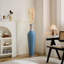 Vase de sol en rotin en PVC tressé à la main, 99 cm de hauteur, rayures bleues et blanches, style champêtre côtier