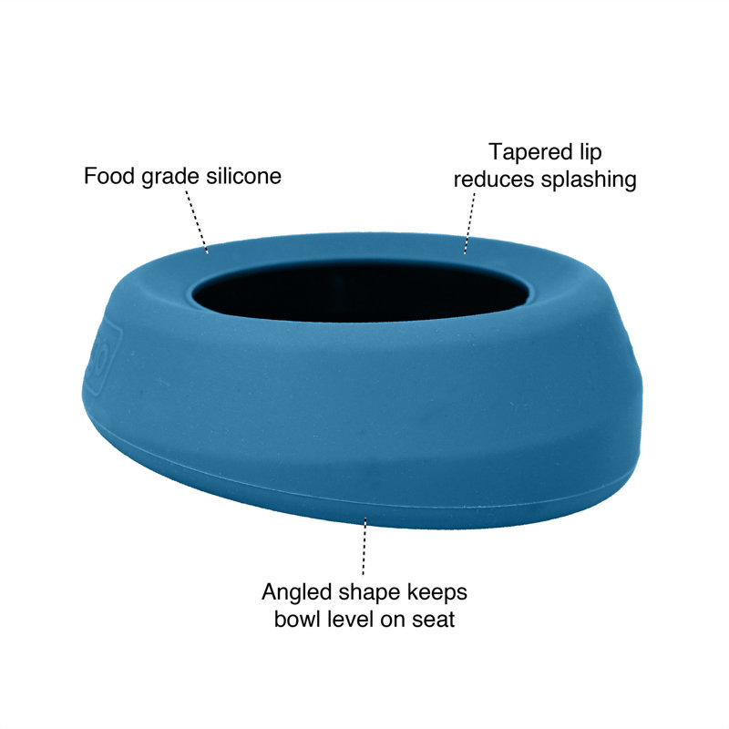 Kurgo Splash Free Wander Dog Water Bowl, Blue