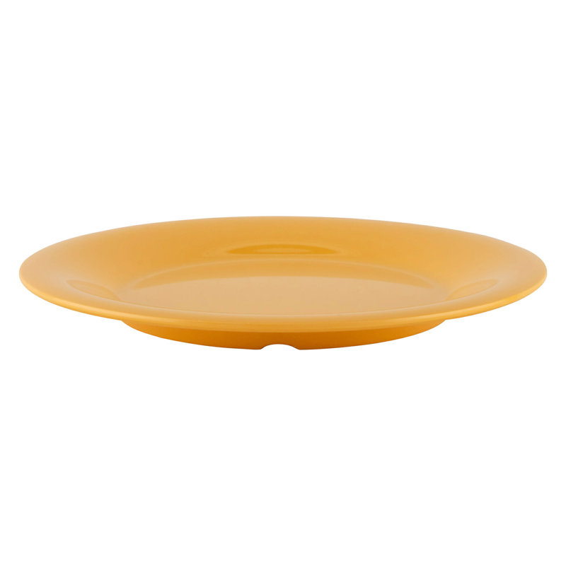  Assiette plate en mélamine 10,5 po, ensemble de 4, Jaune