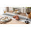 Chemin de table Boho pour décor de maison de campagne moderne, décor de table de salle à manger de 13 po x 72 po, chemin de table basse avec pampilles artisanales, chemin de table à rayures noires et beiges pour la maison Boho