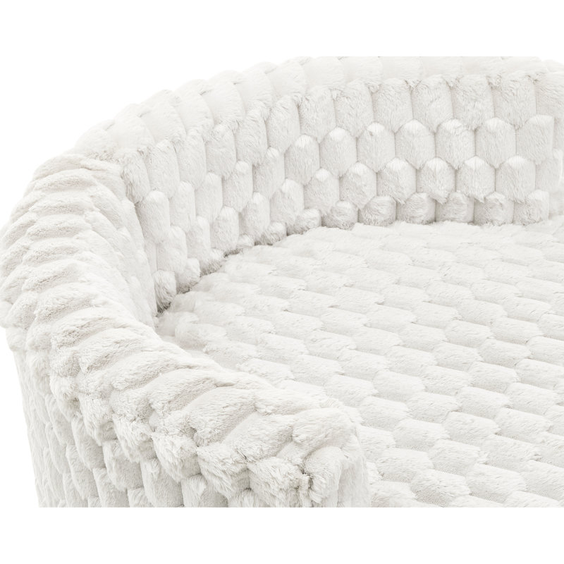 Fauteuil rembourré 3D à roulettes - Créez une ambiance chaleureuse et profitez d'un espace de vie confortable grâce à ses roulettes