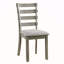 Ensemble de chaises de salle à manger de couleur grise avec siège rembourré 2 pièces et finition échelle brossée