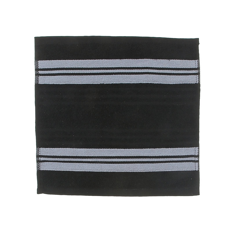 Cotton Blend Ribbed Washcloth, Black