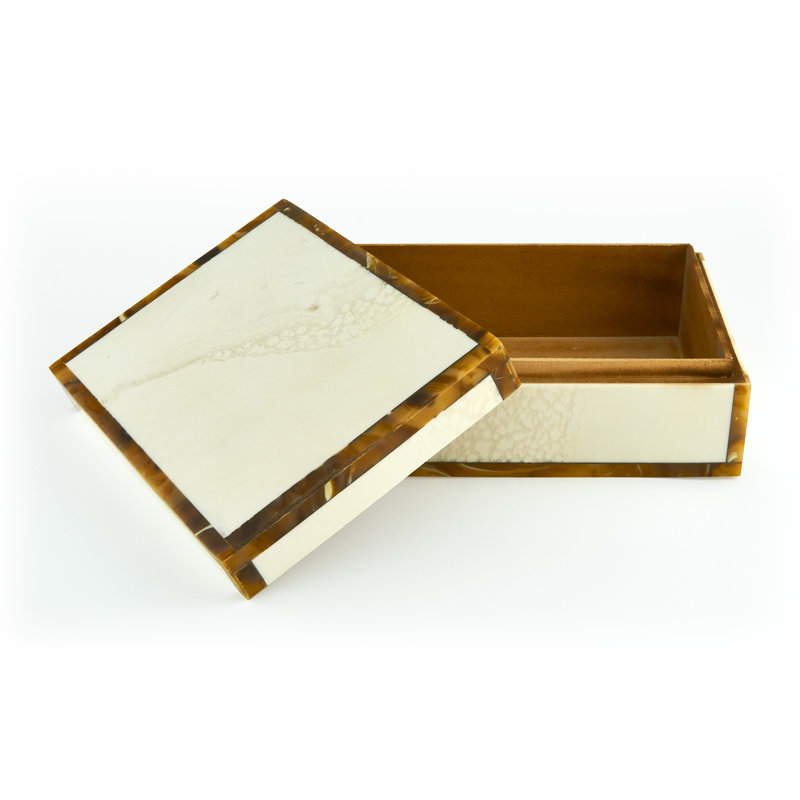 Handmade Resin Decorative Box, 3" H x 8" W x 6" D