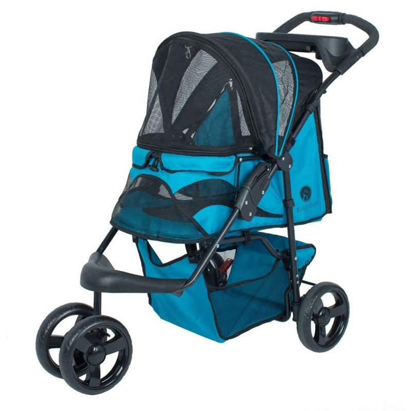 Poussette standard pliable durable Petique - Razzberry, Bleu