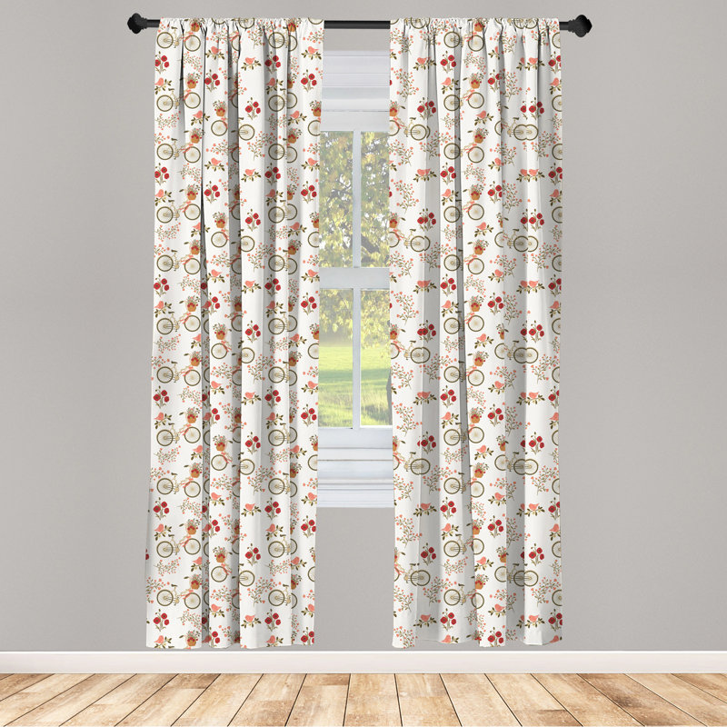 Paire de rideaux semi-transparents avec passe-tringle, 28 po x 95 po
