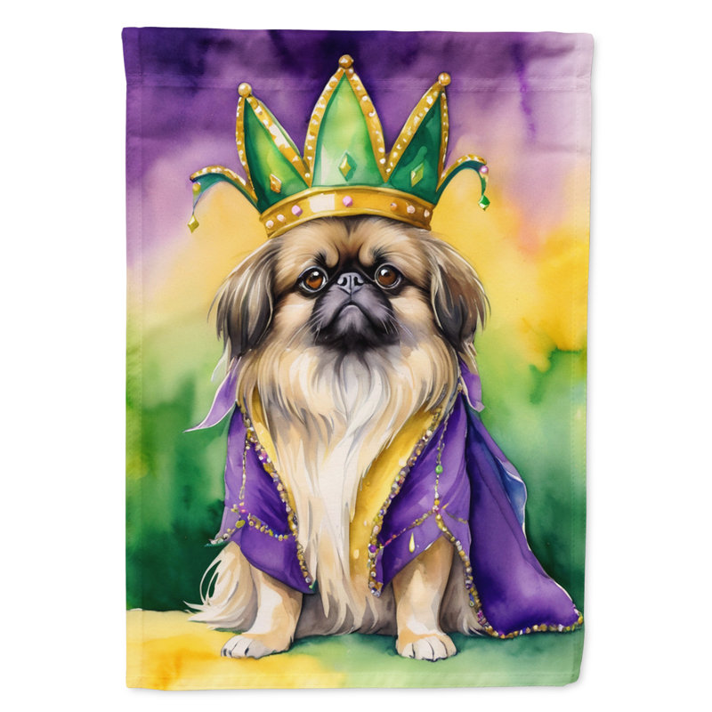 Drapeau de maison de Mardi Gras en polyester double face H 28 po x l 40 po