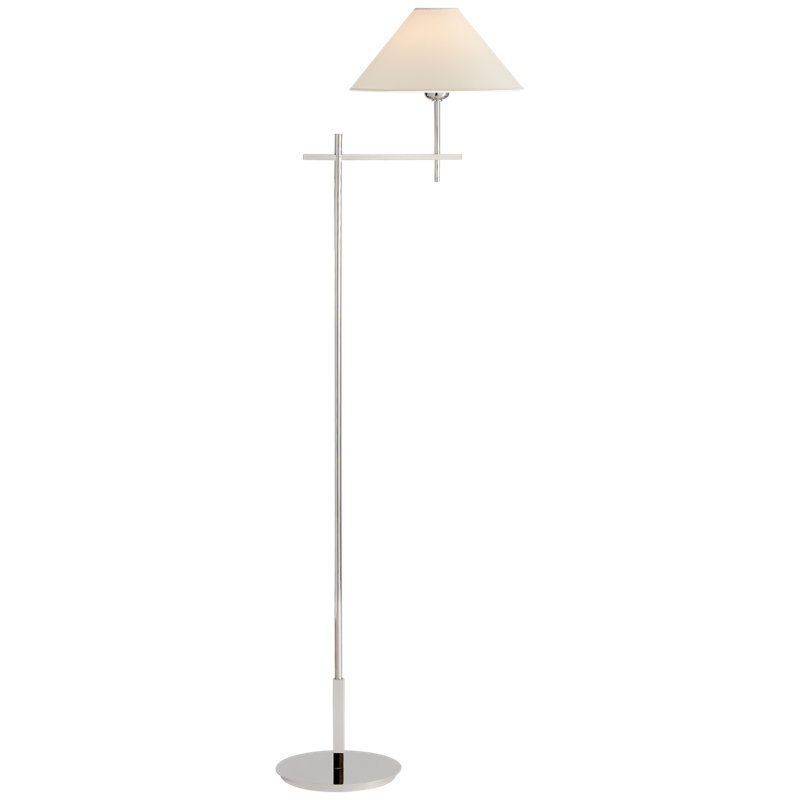 J. Randall Powers Hackney Bridge Arm Floor Lamp, Polished Nickel, Fabric