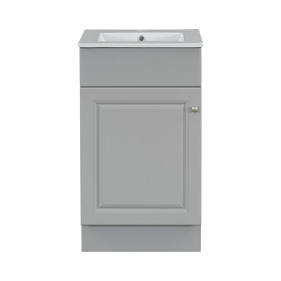 Meuble-lavabo autoportant de 18 po avec lavabo en céramique