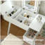 Ensemble de meuble-lavabo avec miroir à DEL et prise de courant, coiffeuse avec tiroirs et armoire, pour chambre à coucher, salle de bain