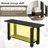 Modern Minimalist Table With Industrial-Style Metal Accents, Pine Wood, And Open Shelf - Black U-Style Entryway Feet, Storage Gray-1612720938
