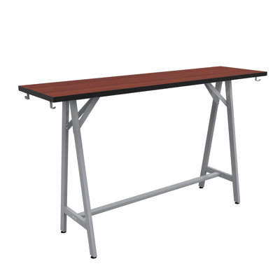 Table de travail Spark, surface de travail rectangulaire 72 po x 20 po, base argent H 42 po