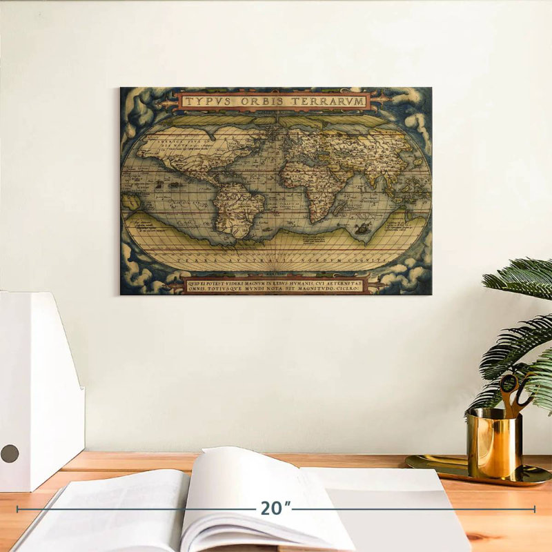Aliaz Antique Map, 8" H x 12" W