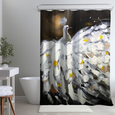 Britzel – Polyester Shower Curtain, Dye Sublimation Print, 71" W × 74" L