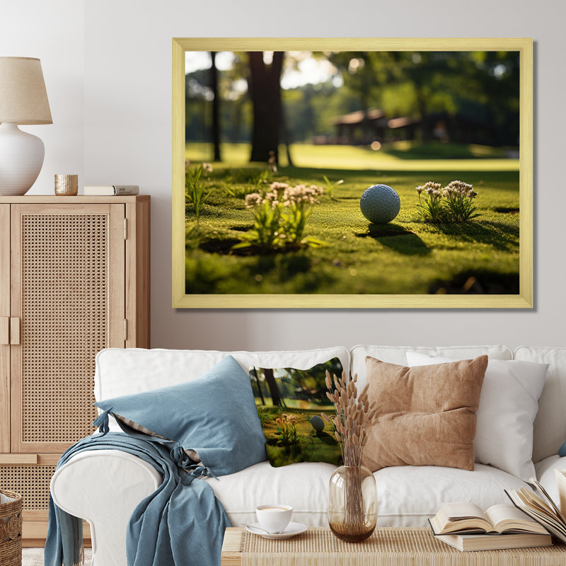 «Golf Putting Green Tranquility V» sur impression sur toile, H 12 po x l 20 po, Cadre doré à une seule photo